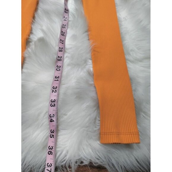 Year Of Our Cross V Waistline Ribbed Veronica Pull On Leggings Orange Women's S - Picture 8 of 10